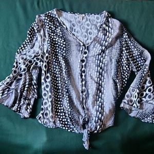 Cato flared sleeve top